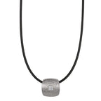 Collier rostfritt stål, gummi diamant 0.072 ct, 9 stenar, tw-si 45 cm Ø2 mm