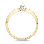 Solitärring 750/18 K gult guld diamant 0.20 ct, w-si