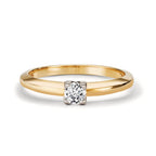 Solitärring 750/18 K gult guld diamant 0.30 ct, w-si tvåfärgad