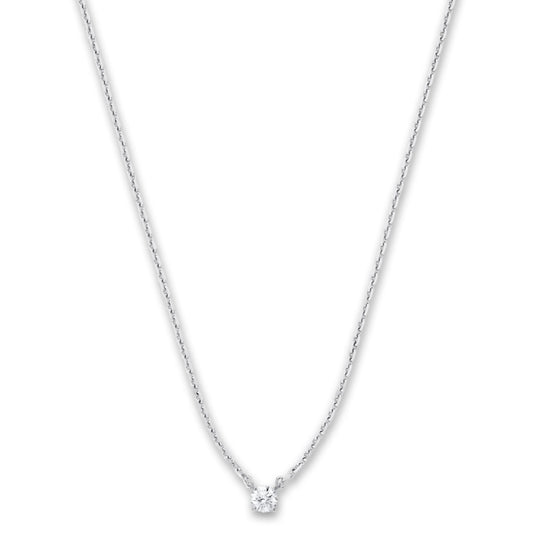 Collier 750/18 K vitguld diamant 0.20 ct, w-si 40-42 cm