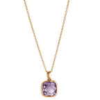 Collier 750/18 K gult guld ametist 45 cm