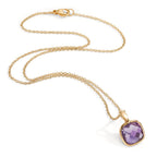 Collier 750/18 K gult guld ametist 45 cm