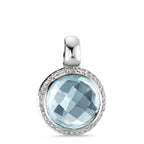 Hängsmycke 750/18 K vitguld topas 0.14 ct, w-si