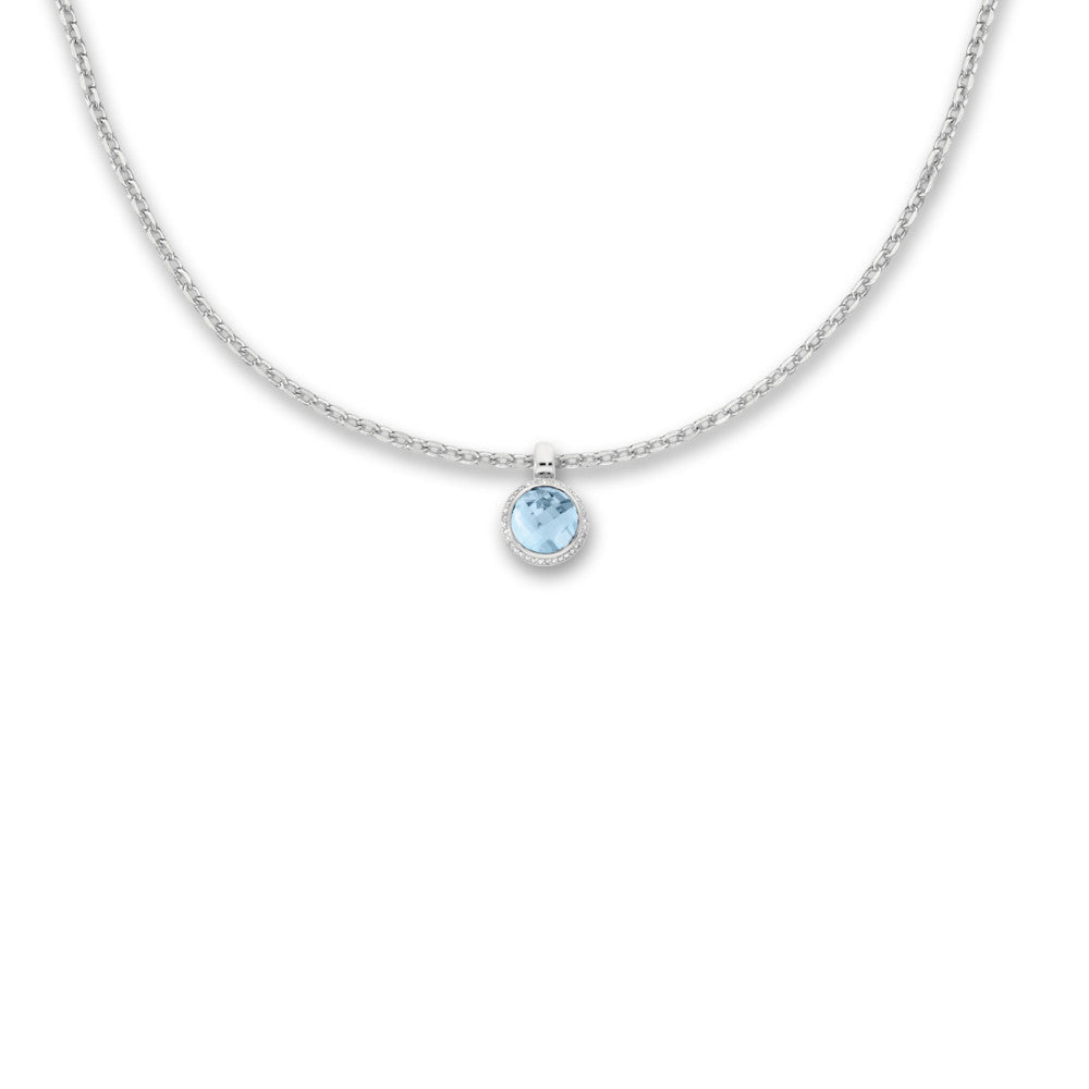 Hängsmycke 750/18 K vitguld topas 0.14 ct, w-si