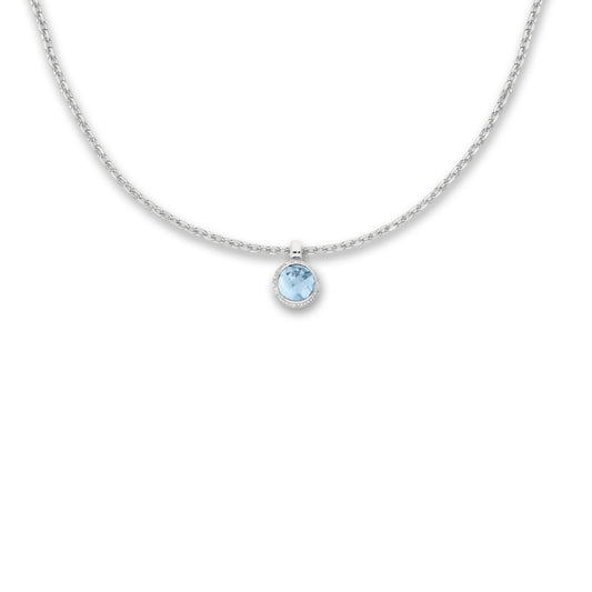 Hängsmycke 750/18 K vitguld topas 0.14 ct, w-si