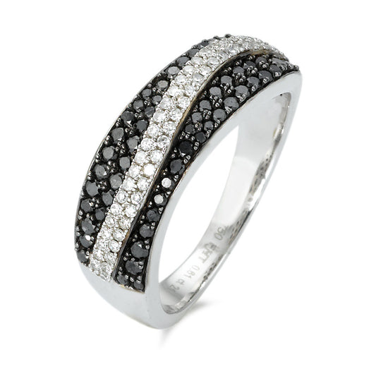 Finger ring 750/18 K vitguld diamant 0.61 ct, 92 stenar, w-si