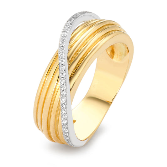 Finger ring 750/18 K gult guld diamant 0.12 ct, w-si