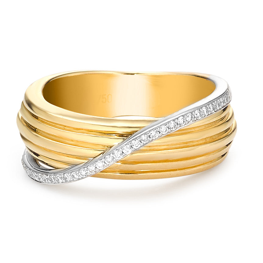 Finger ring 750/18 K gult guld diamant 0.12 ct, w-si