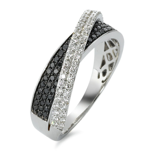 Finger ring 750/18 K vitguld diamant 0.85 ct, w-si