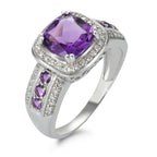 Finger ring 750/18 K vitguld ametist 0.23 ct, w-si