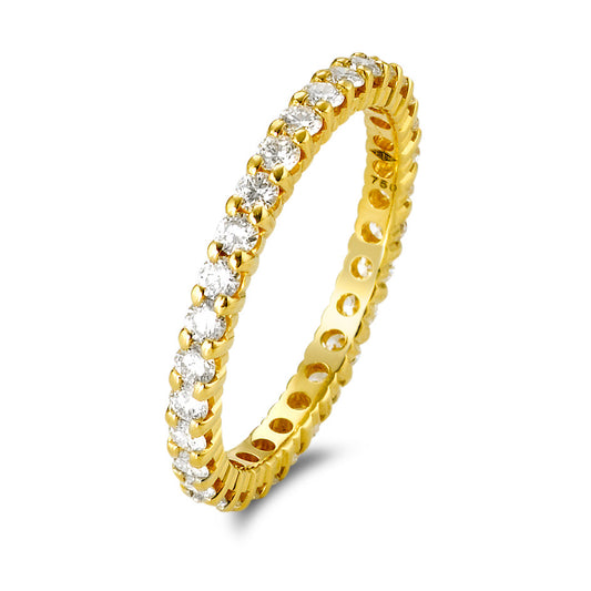 Minnesring 750/18 K gult guld diamant 0.75 ct, w-si