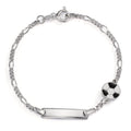 Graverat armband Silver rodiumpläterad Fotboll 14-16 cm