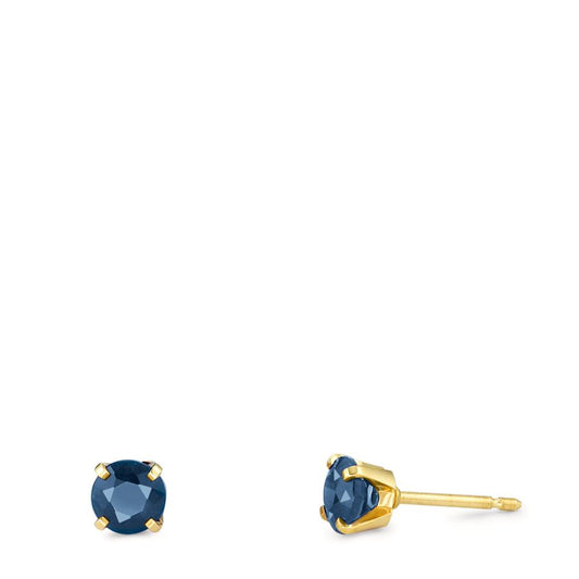 Örhängen med knoppar 750/18 K gult guld safir 0.30 ct, 2 stenar Ø2.5 mm