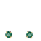 Örhängen med knoppar 750/18 K gult guld smaragd 2 stenar Ø3.5 mm
