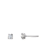 Örhängen med knoppar 750/18 K vitguld diamant 0.20 ct, 2 stenar, w-si Ø3 mm
