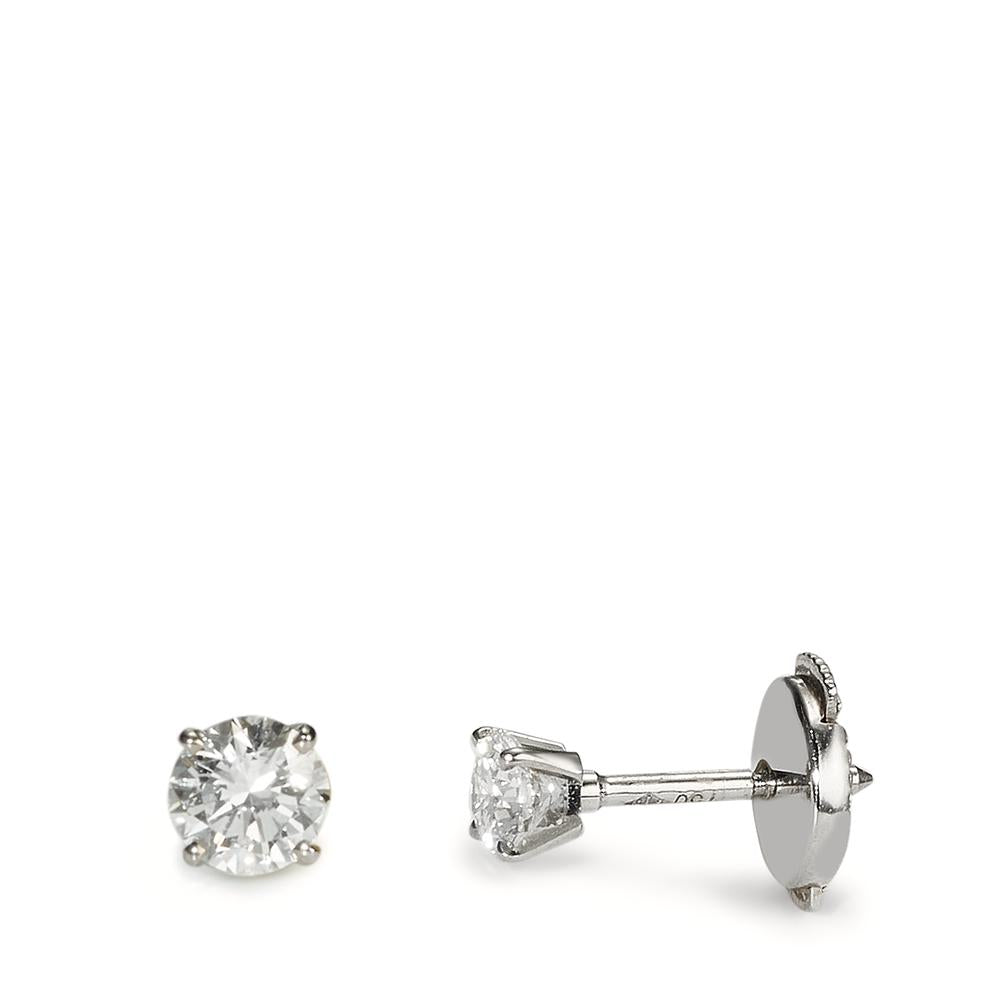 Örhängen med knoppar 750/18 K vitguld diamant 0.40 ct, 2 stenar, w-si