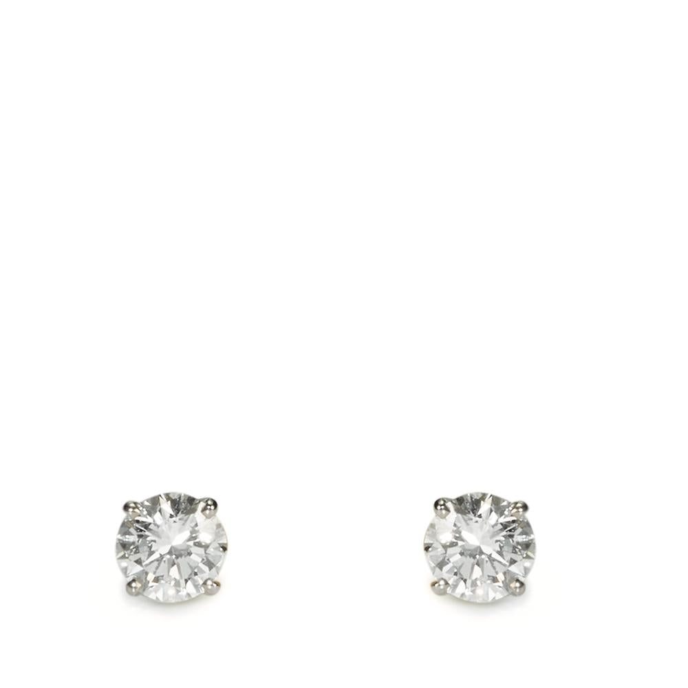 Örhängen med knoppar 750/18 K vitguld diamant 0.40 ct, 2 stenar, w-si