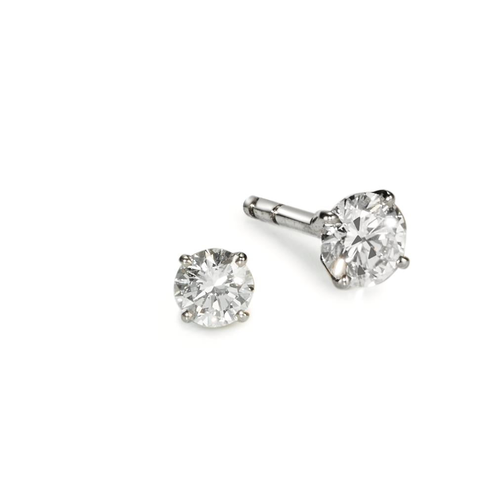 Örhängen med knoppar 750/18 K vitguld diamant 0.40 ct, 2 stenar, w-si