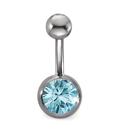 Navel piercing titan kristall aqua