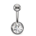 Navel piercing titan kristall vit