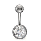 Navel piercing titan kristall vit
