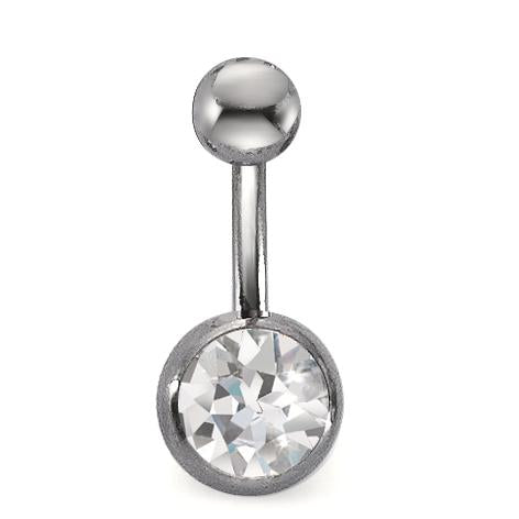 Navel piercing titan kristall vit