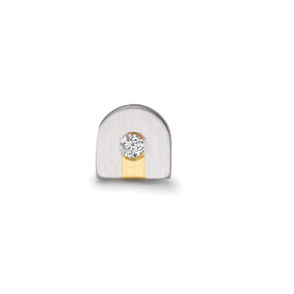 Örhängen 1 st 950 platina diamant 0.02 ct, w-si