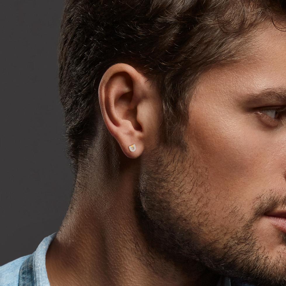 Örhängen 1 st 950 platina diamant 0.02 ct, w-si