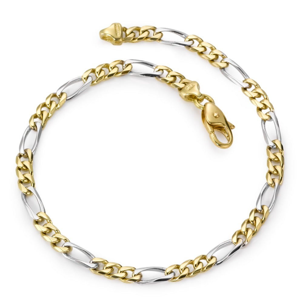 Armband 750/18 K gult guld, 750/18 K vitguld 22 cm