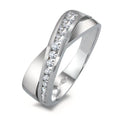 Finger ring 750/18 K vitguld Zirkoniumoxid 15 stenar