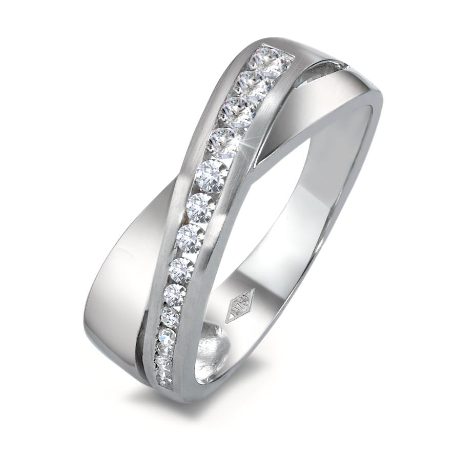 Finger ring 750/18 K vitguld Zirkoniumoxid 15 stenar