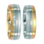 Finger ring 500 palladium, 750/18 K gult guld, 750/18 K vitguld