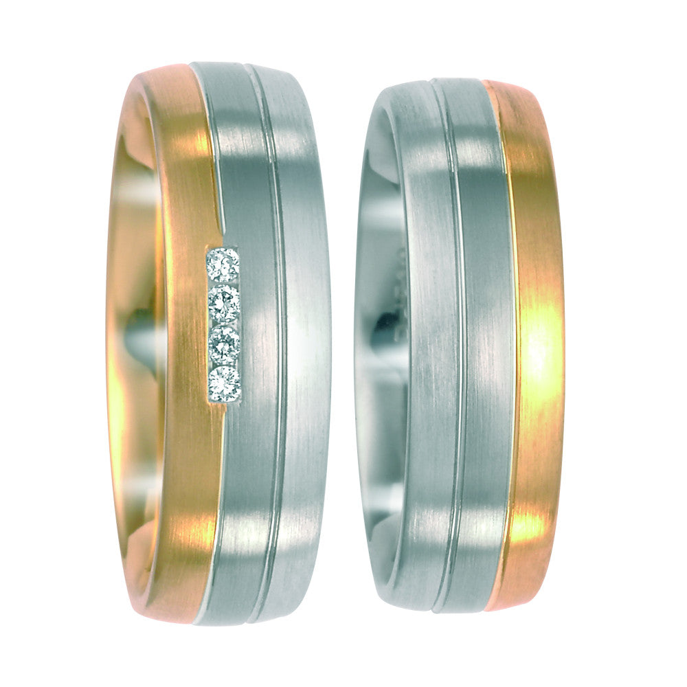 Finger ring 500 palladium, 750/18 K gult guld, 750/18 K vitguld