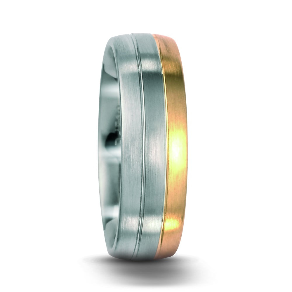 Finger ring 500 palladium, 750/18 K gult guld, 750/18 K vitguld