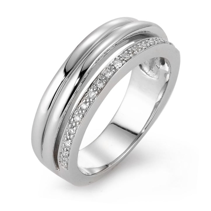 Finger ring 750/18 K vitguld diamant 0.08 ct, 19 stenar, w-si