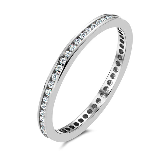 Minnesring 750/18 K vitguld diamant 0.25 ct, 50 stenar, w-si