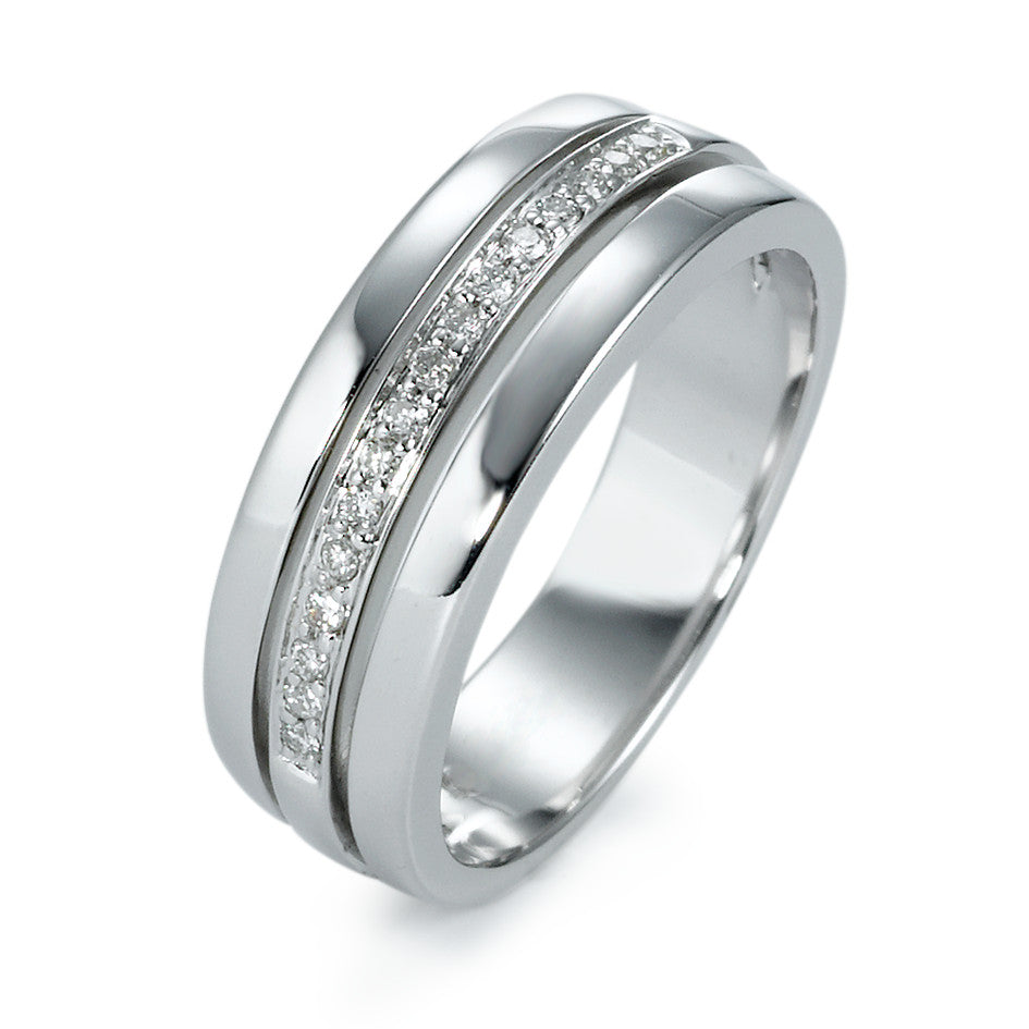 Finger ring 750/18 K vitguld diamant 0.103 ct, 16 stenar, w-si