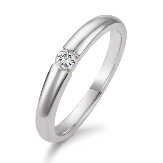 Solitärring 750/18 K vitguld diamant 0.10 ct, w-si