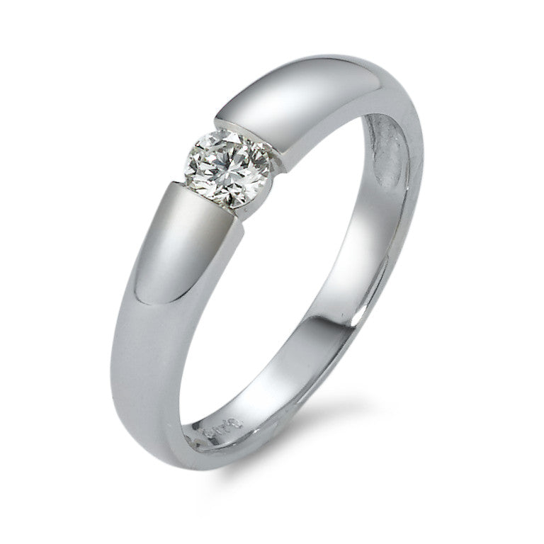 Solitärring 750/18 K vitguld [Diamant] 0.20 ct, vsi Ø3.5 mm