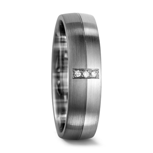 Partnerring 375/9 K vitguld, 500 palladium diamant 0.03 ct, 3 stenar, tw-si
