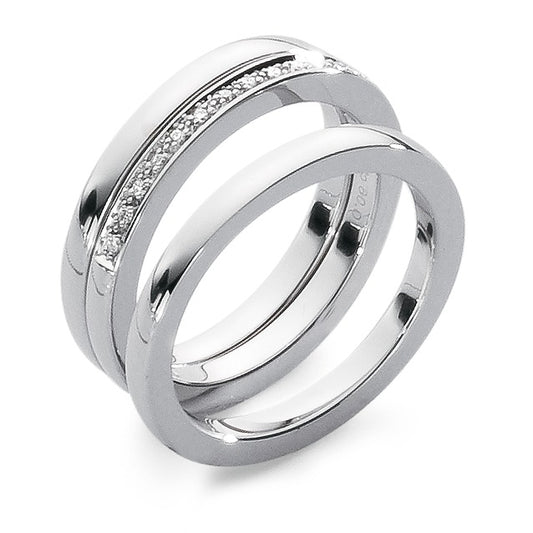 Finger ring 750/18 K vitguld diamant 0.06 ct, 13 stenar, w-si