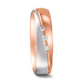 Partnerring 750/18 K rött guld, 750/18 K vitguld diamant 0.045 ct, 3 stenar, tw-vsi