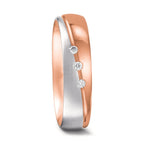 Partnerring 750/18 K rött guld, 750/18 K vitguld diamant 0.045 ct, 3 stenar, tw-vsi