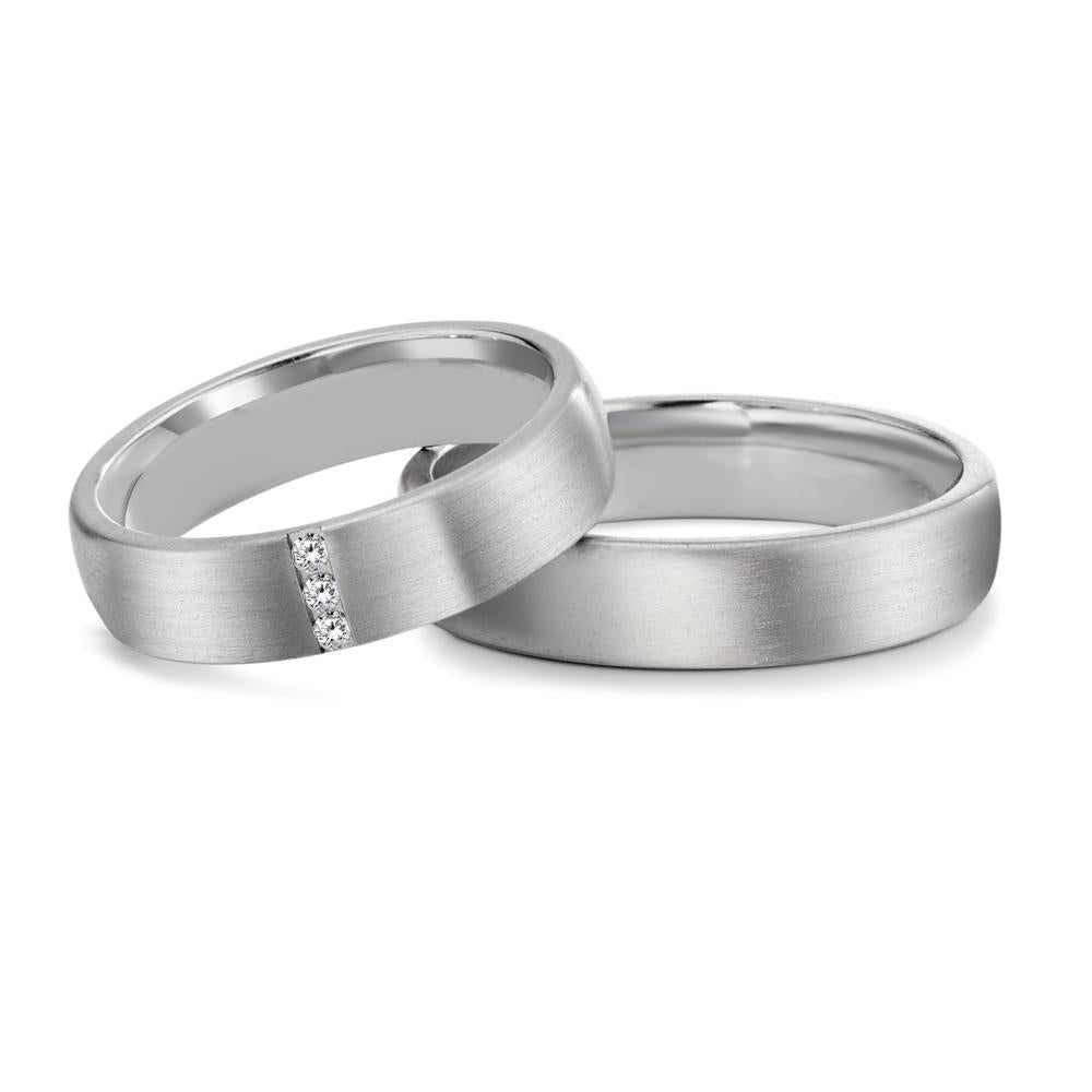 Partnerring 750/18 K vitguld [Diamant] 0.03 ct, 3 stenar, tw-vsi