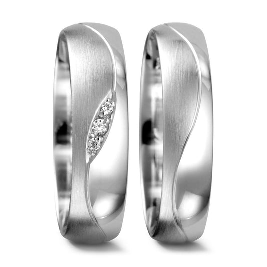 Partnerring 750/18 K vitguld diamant 0.02 ct, 3 stenar, tw-vsi