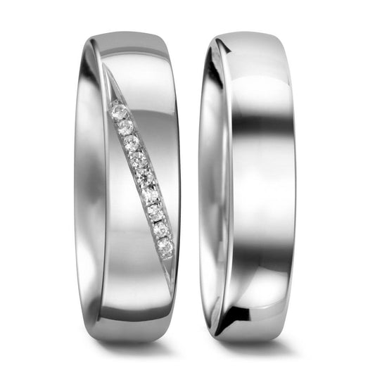Partnerring 750/18 K vitguld diamant 0.045 ct, 9 stenar, tw-vsi