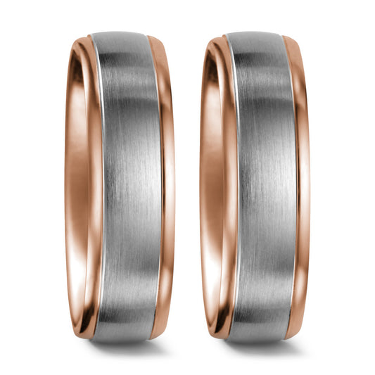 Partnerring 750/18 K vitguld, 750/18 K rött guld