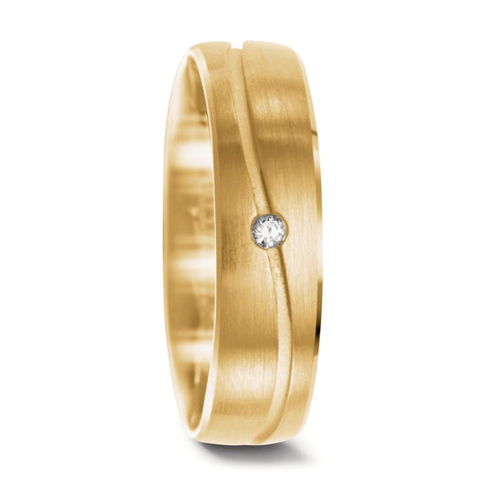 Partnerring 750/18 K gult guld diamant 0.02 ct, w-si