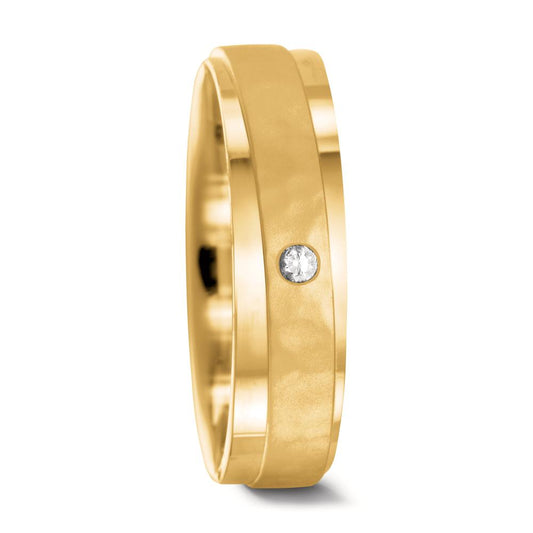 Partnerring 750/18 K gult guld diamant 0.037 ct, w-si
