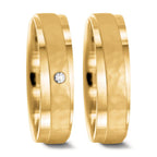 Partnerring 750/18 K gult guld diamant 0.037 ct, w-si